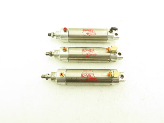Bimba 313.75-DXP Pneumatic Air Cylinder 2" Bore 3-3/4" Stroke 5/8" Rod Lot of 3