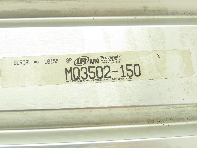 ARO Pneumatic Air Cylinder 4" Bore 15" Stroke 250 PSI Bottom Tapped