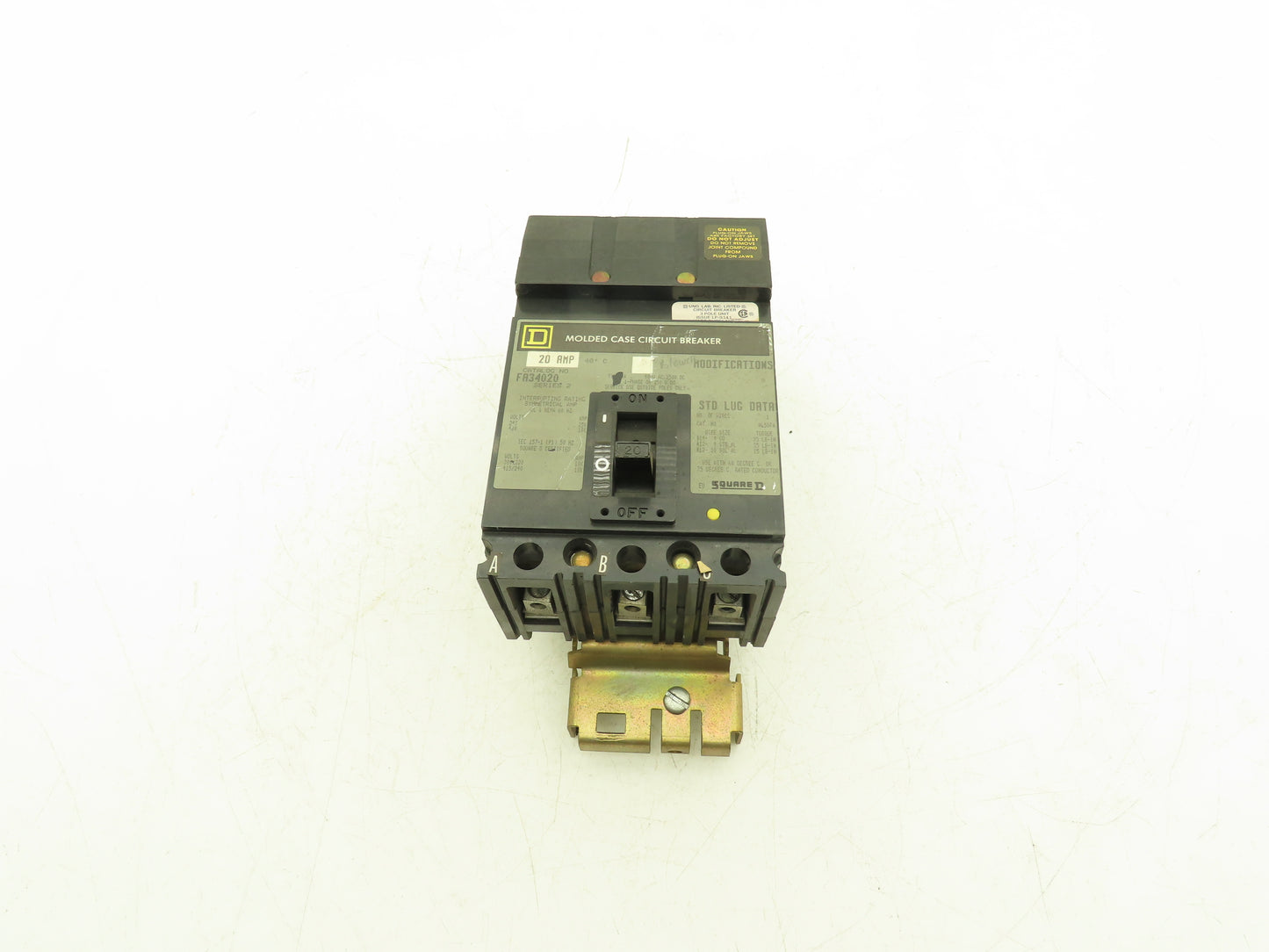 Square D FA34020 I-Line Circuit Breaker 20A 600V 3P 3PH 20 AMP 600 Volt Gray
