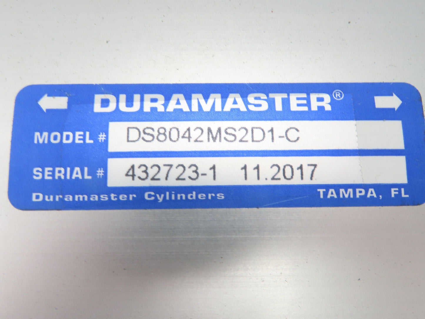 Duramaster DS8042MS2D1-C Pneumatic Air Cylinder 8" Bore 42" Stroke Side Lug