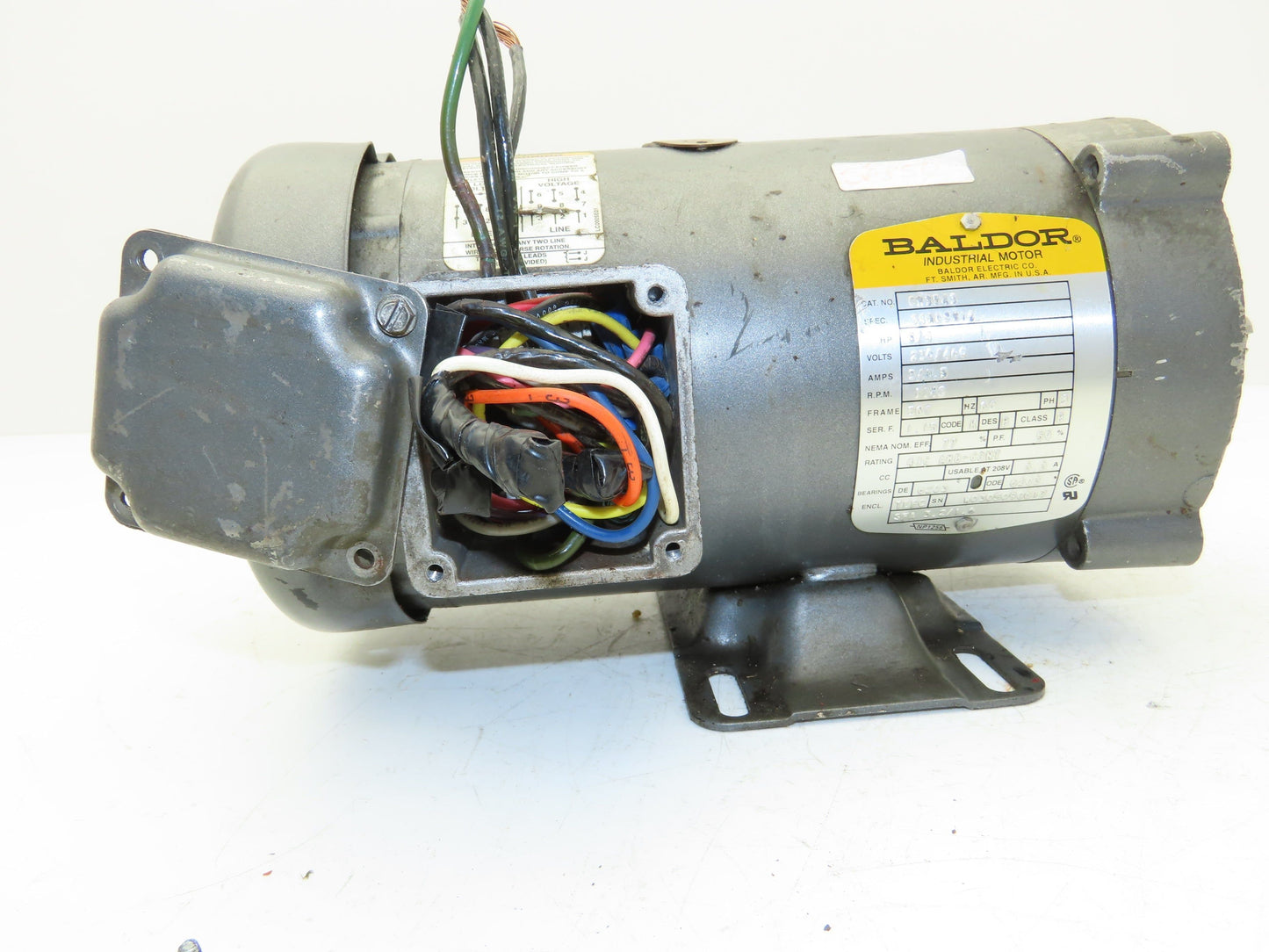 Baldor CM3543 AC Motor 3/4Hp 1140rpm 230/460V 3PH 56C Face TEFC