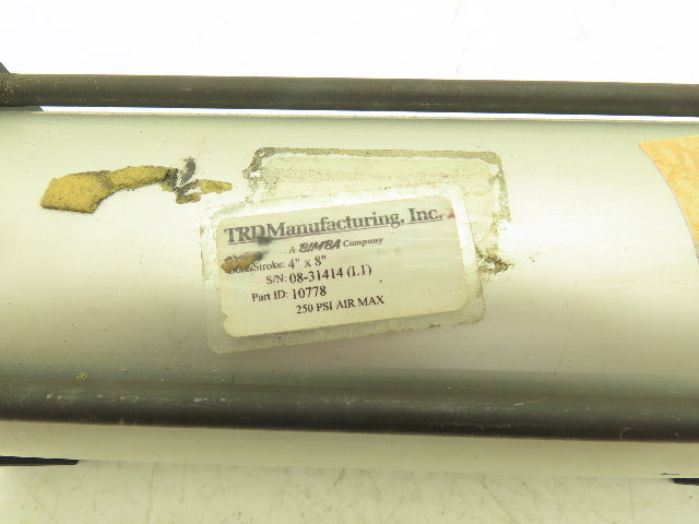 TRD Bimba Pneumatic Air Cylinder 4" Bore 8" Stroke 250 PSI Bottom Tapped