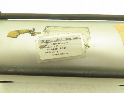 TRD Bimba Pneumatic Air Cylinder 4" Bore 8" Stroke 250 PSI Bottom Tapped