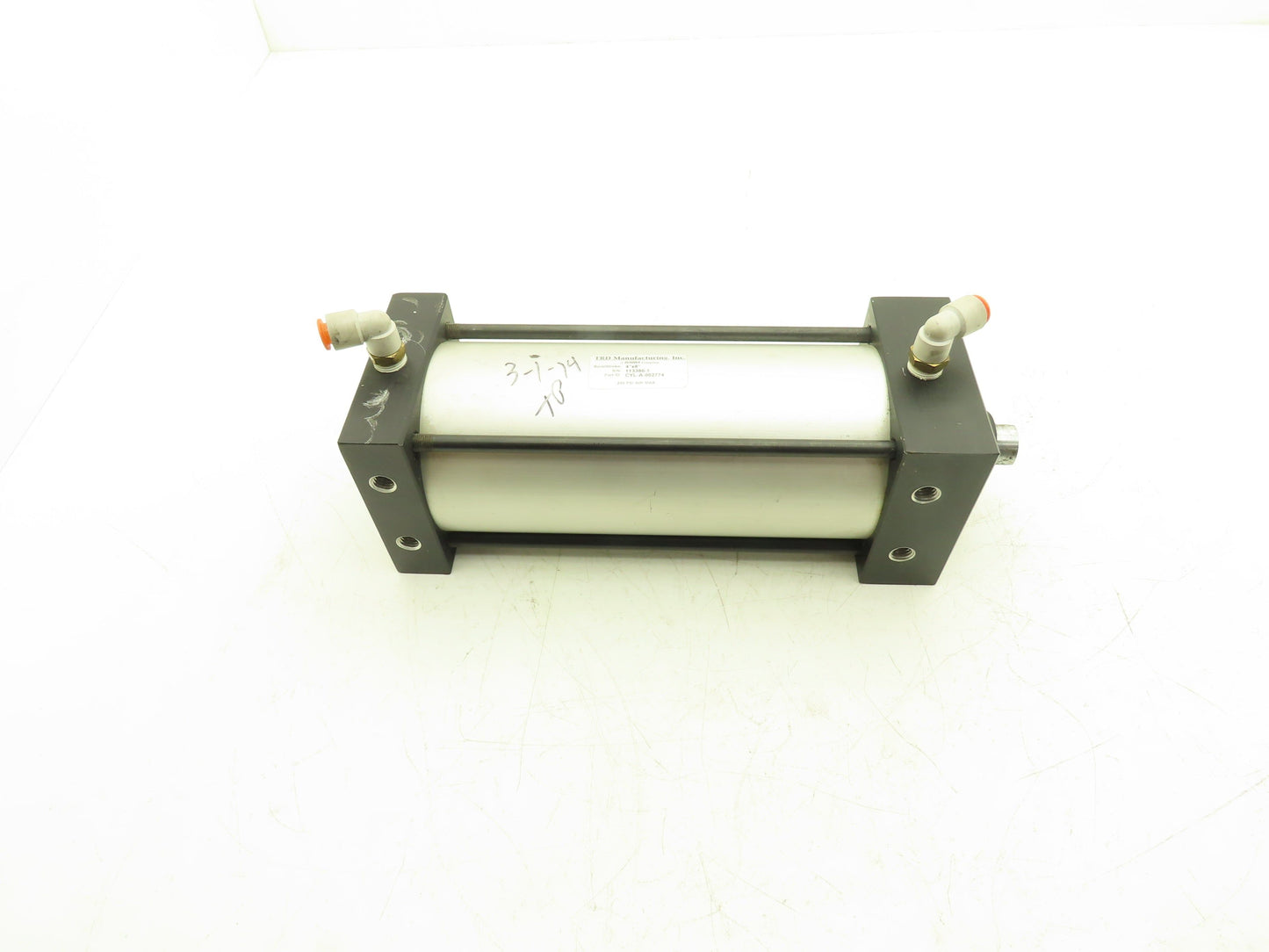 TRD Bimba Pneumatic Air Cylinder 4" Bore 8" Stroke 250 PSI Bottom Tapped