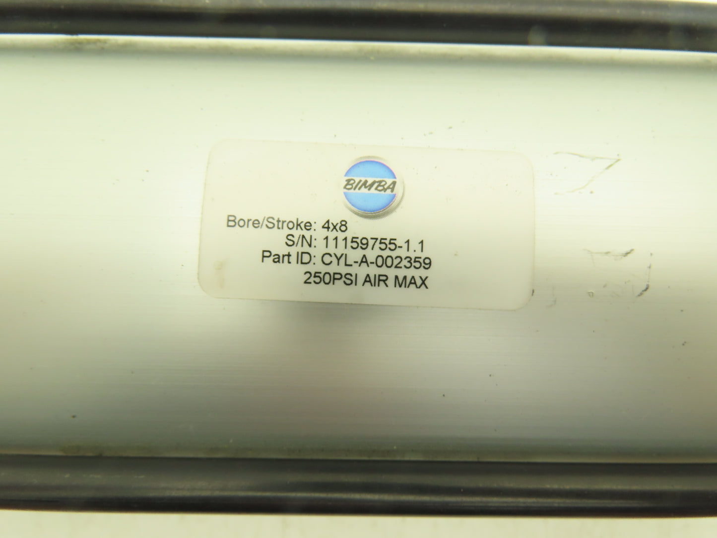 TRD Bimba Pneumatic Air Cylinder 4" Bore 8" Stroke 250 PSI 10.25" Extended Rod