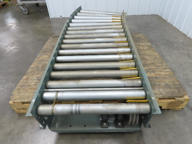 Hytrol 24" Accumulation Roller Conveyor 22.5° RH Curve Slave Belt Drive 56"L