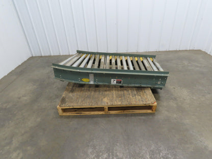 Hytrol 24" Accumulation Roller Conveyor 22.5° RH Curve Slave Belt Drive 56"L