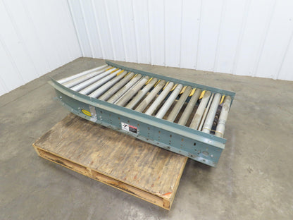 Hytrol 24" Accumulation Roller Conveyor 22.5° RH Curve Slave Belt Drive 56"L