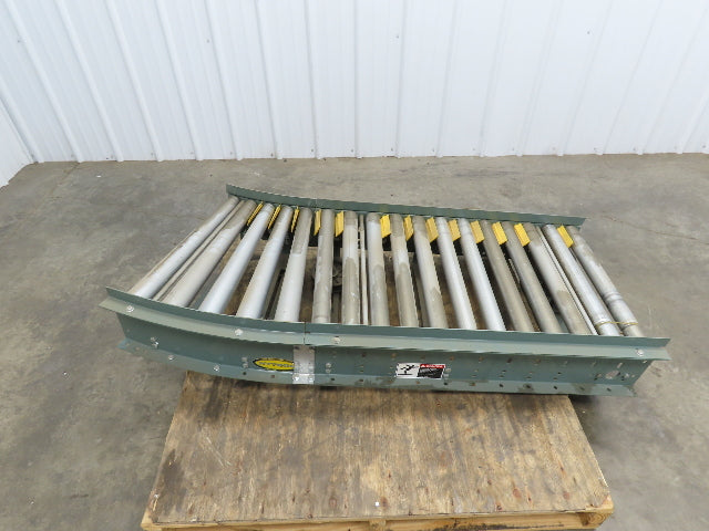 Hytrol 24" Accumulation Roller Conveyor 22.5° RH Curve Slave Belt Drive 56"L