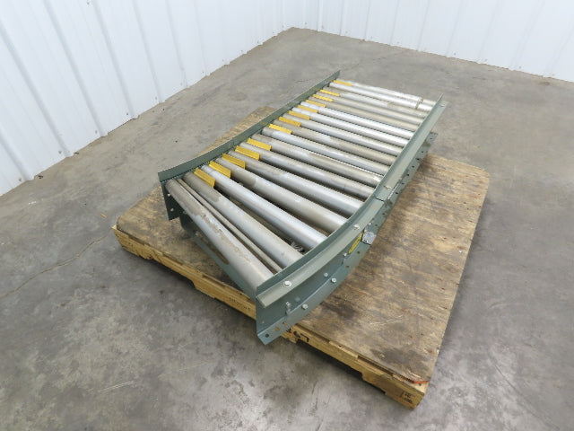 Hytrol 24" Accumulation Roller Conveyor 22.5° RH Curve Slave Belt Drive 56"L