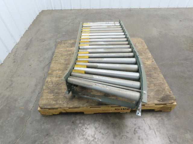 Hytrol 24" Accumulation Roller Conveyor 22.5° RH Curve Slave Belt Drive 56"L