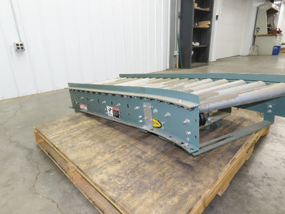 Hytrol 24" Accumulation Roller Conveyor 22.5° RH Curve Slave Belt Drive 56"L