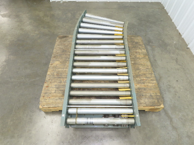 Hytrol 24" Accumulation Roller Conveyor 22.5° RH Curve Slave Belt Drive 56"L
