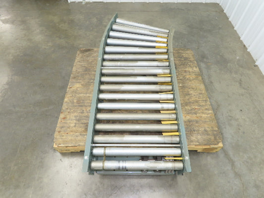 Hytrol 24" Accumulation Roller Conveyor 22.5° RH Curve Slave Belt Drive 56"L