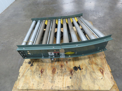 Hytrol 24" Accumulation Roller Conveyor 22.5° LH Curve Slave Belt Drive 38"L