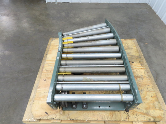 Hytrol 24" Accumulation Roller Conveyor 22.5° LH Curve Slave Belt Drive 38"L