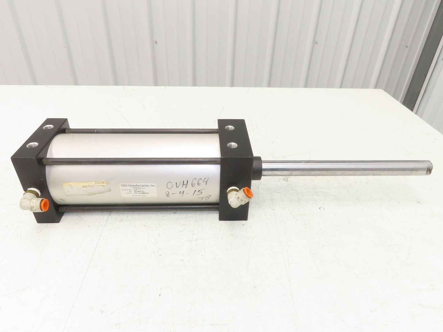 TRD Bimba Pneumatic Air Cylinder 4" Bore 8" Stroke 250 PSI 10.25" Extended Rod