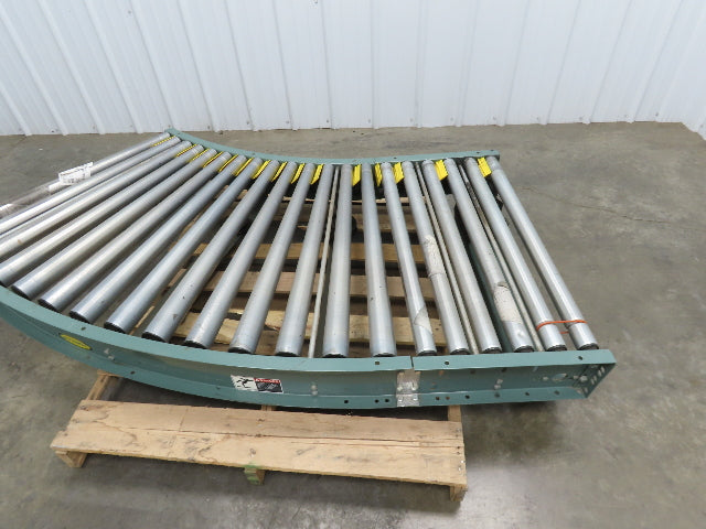 Hytrol 36" Accumulation Roller Conveyor 45° Curve V-Belt Slave Drive 33"BF