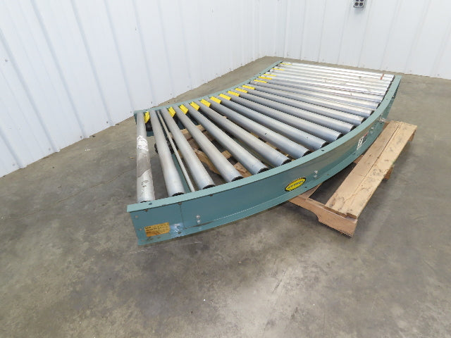 Hytrol 36" Accumulation Roller Conveyor 45° Curve V-Belt Slave Drive 33"BF