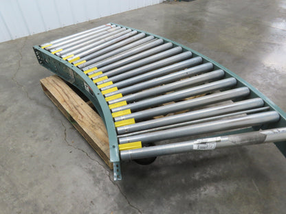 Hytrol 36" Accumulation Roller Conveyor 45° Curve V-Belt Slave Drive 33"BF