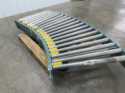 Hytrol 36" Accumulation Roller Conveyor 45° Curve V-Belt Slave Drive 33"BF
