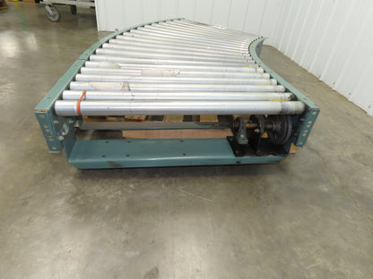 Hytrol 36" Accumulation Roller Conveyor 45° Curve V-Belt Slave Drive 33"BF