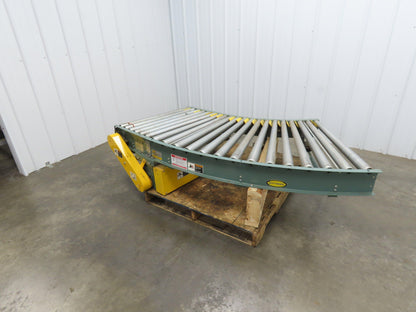Hytrol 36" Accumulation Roller Conveyor 45° RH Curve V-Belt Drive 1Hp 460V 3PH