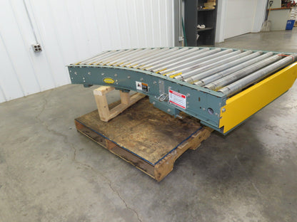 Hytrol 36" Accumulation Roller Conveyor 45° RH Curve V-Belt Drive 1Hp 460V 3PH