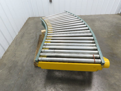 Hytrol 36" Accumulation Roller Conveyor 45° RH Curve V-Belt Drive 1Hp 460V 3PH