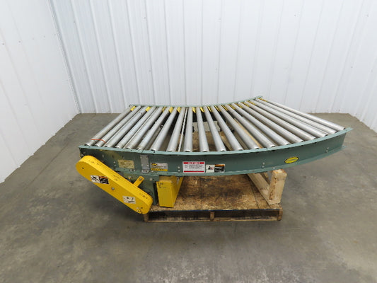Hytrol 36" Accumulation Roller Conveyor 45° RH Curve V-Belt Drive 1Hp 460V 3PH