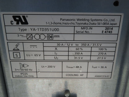 Panasonic YA-1TD351U00 Inverter Transformer Unit 3Ph 200VAC In 31.5VDC 350A Out