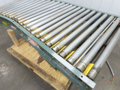 Hytrol 36" Accumulation Roller Conveyor 30° RH Curve V-Belt Drive 1Hp 460V 3PH