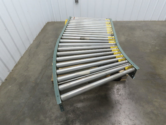Hytrol 36" Accumulation Roller Conveyor 30° RH Curve V-Belt Drive 1Hp 460V 3PH