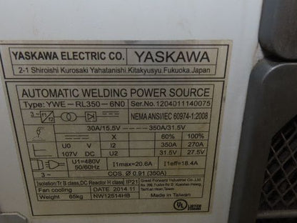 Yaskawa 350AYWE0 Robot Automatic Motoman Welding Power Supply 350A 480V 60%