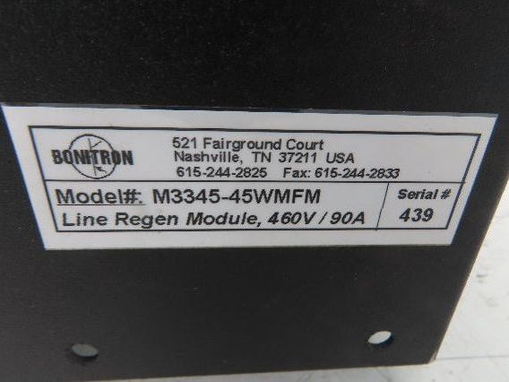 Bonitron M3345-45WMFM AC Line Regeneration Module 3Ph 480VAC 90A Master/Slave