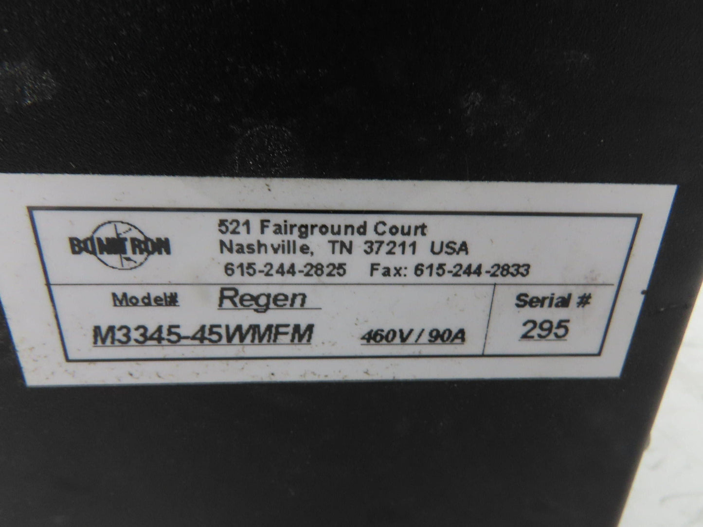 Bonitron M3345-45WMFM AC Line Regeneration Module 3Ph 480VAC 90A Master/Slave