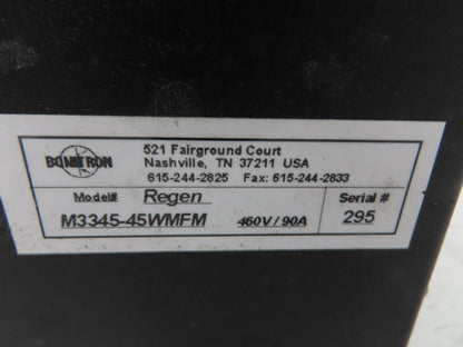 Bonitron M3345-45WMFM AC Line Regeneration Module 3Ph 480VAC 90A Master/Slave