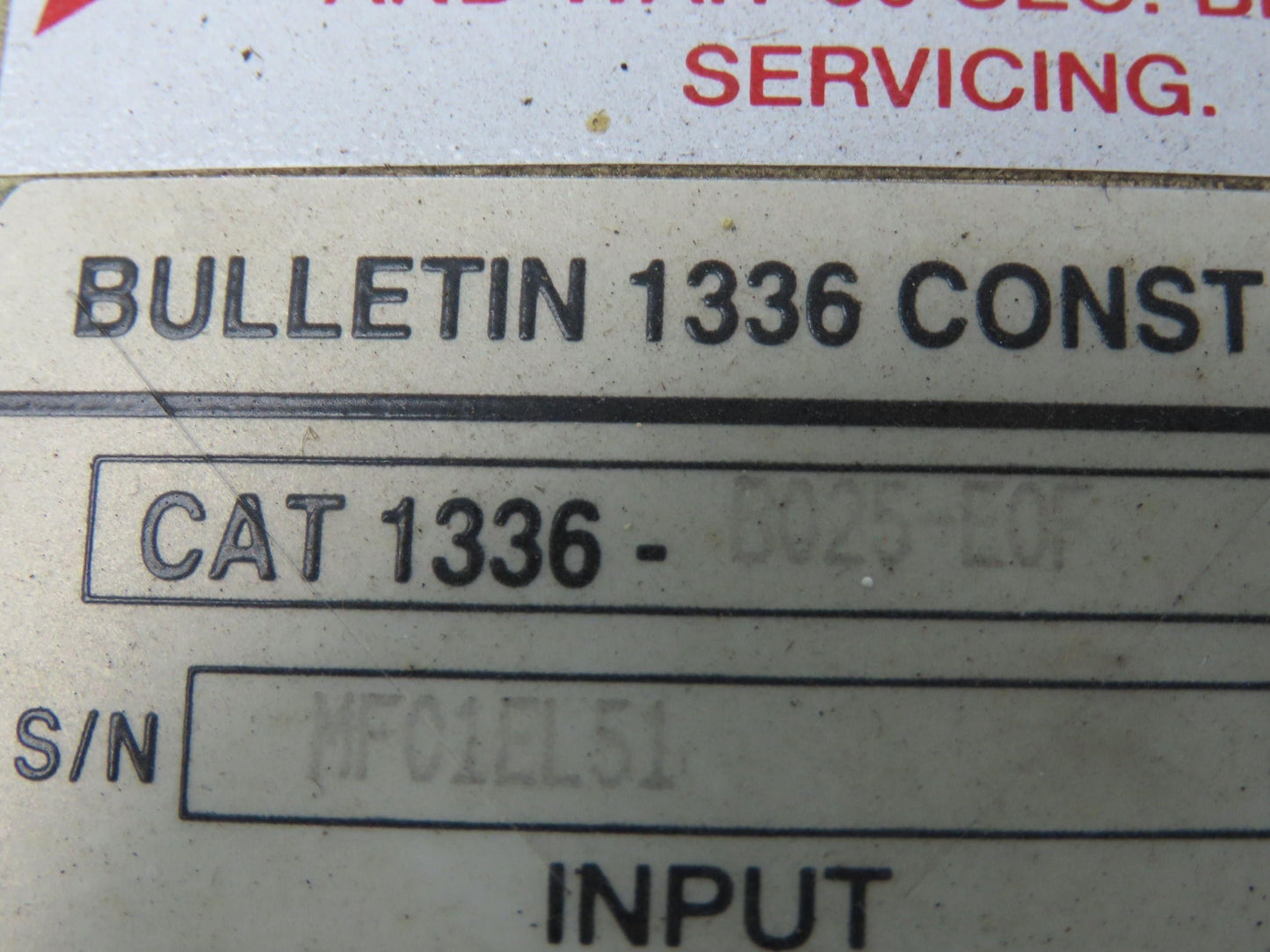 Allen Bradley 1336-B025-EOF Variable Frequency AC Drive 25Hp 460V 3PH VFD