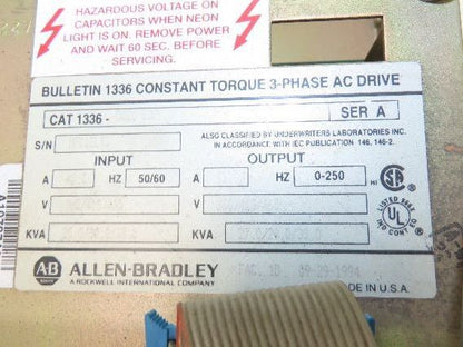 Allen Bradley 1336-B025-EOF Variable Frequency AC Drive 25Hp 460V 3PH VFD