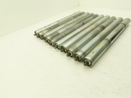 Hytrol 24" Conveyor Roller 1.9" x 21"BF Galvanized Steel 7/16" Hex  Lot of 10