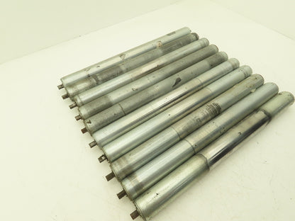 Hytrol 24" Conveyor Roller 1.9" x 21"BF Galvanized Steel 7/16" Hex  Lot of 10