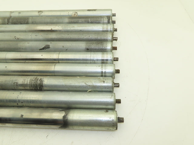 Hytrol 24" Conveyor Roller 1.9" x 21"BF Galvanized Steel 7/16" Hex  Lot of 10