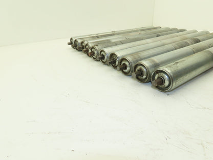Hytrol 24" Conveyor Roller 1.9" x 21"BF Galvanized Steel 7/16" Hex  Lot of 10