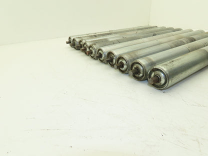 Hytrol 24" Conveyor Roller 1.9" x 21"BF Galvanized Steel 7/16" Hex  Lot of 10