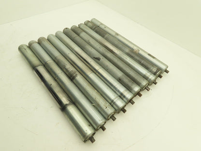 Hytrol 24" Conveyor Roller 1.9" x 21"BF Galvanized Steel 7/16" Hex  Lot of 10