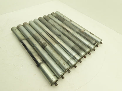 Hytrol 24" Conveyor Roller 1.9" x 21"BF Galvanized Steel 7/16" Hex  Lot of 10