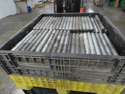Hytrol 24" Conveyor Roller 1.9" x 21"BF Galvanized Steel 7/16" Hex  Lot of 10