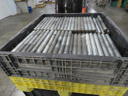 Hytrol 24" Conveyor Roller 1.9" x 21"BF Galvanized Steel 7/16" Hex  Lot of 10