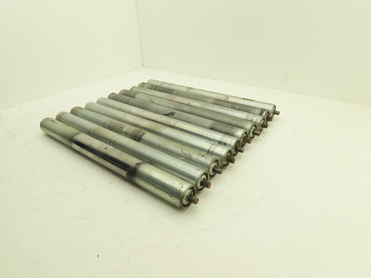 Hytrol 24" Conveyor Roller 1.9" x 21"BF Galvanized Steel 7/16" Hex  Lot of 10