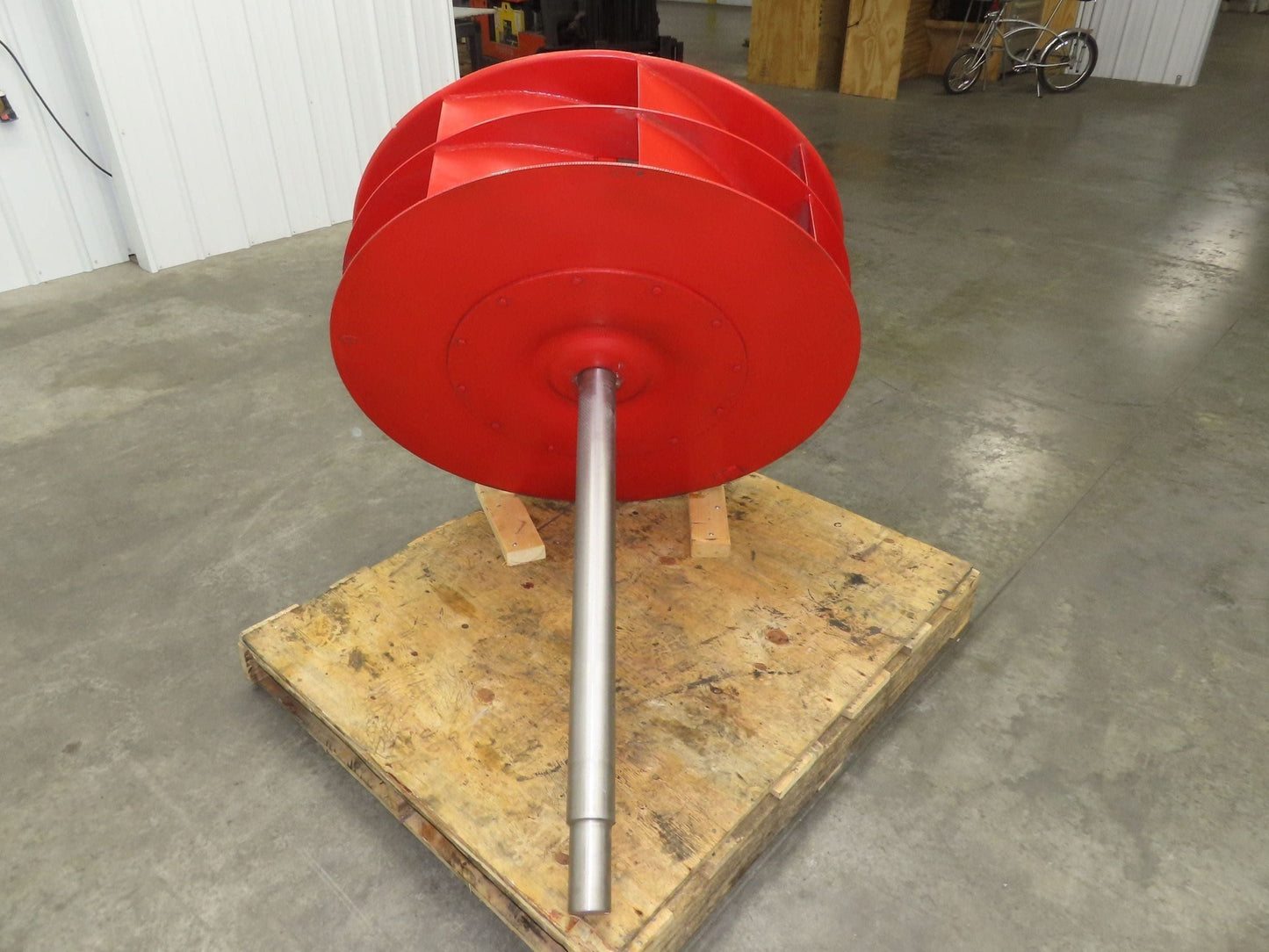 Backward Incline Blower Replacement Fan 41" Dia 12" Wide 2-15/16" Shaft Red